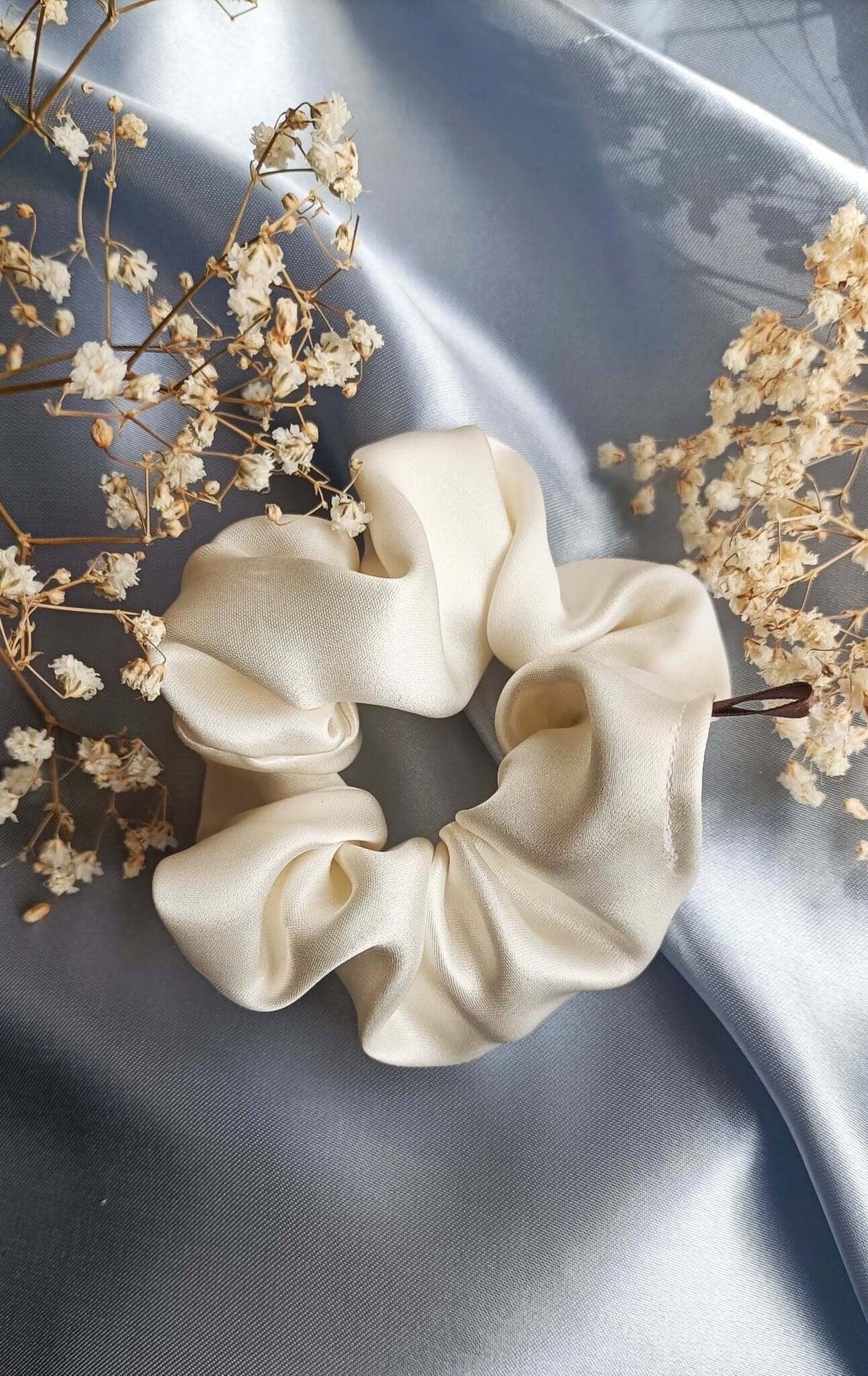 Chouchou cheveux blanc satiné - Nodo