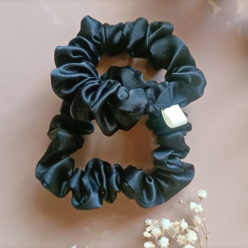 Scrunchie noir satin - Nodo